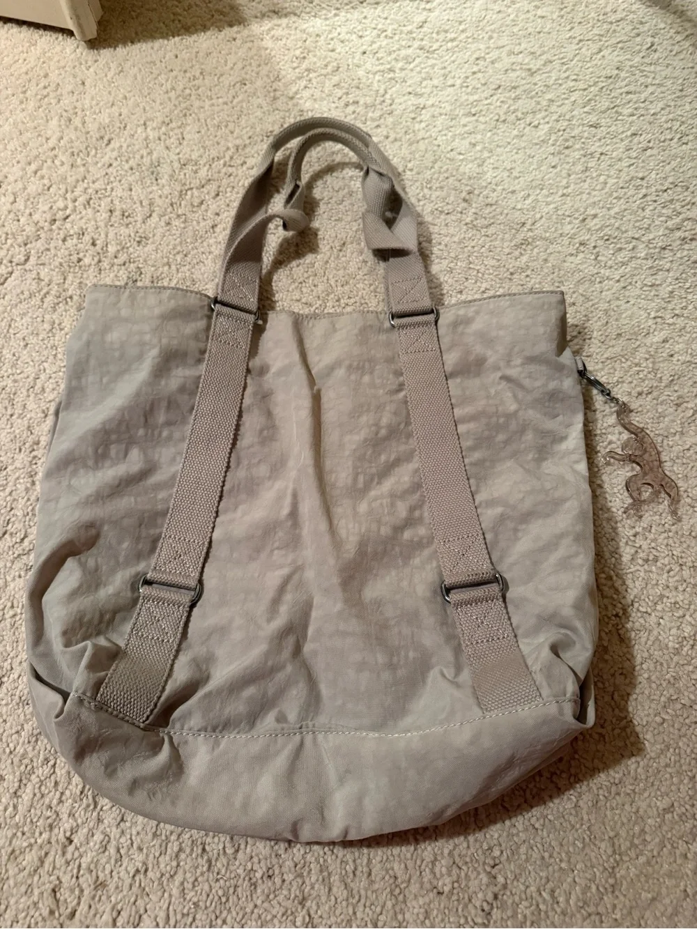 Kipling Taupe Nylon Tote with Adjustable Straps